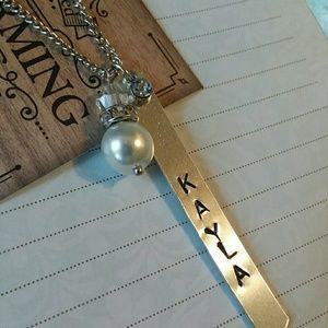 Personalized Hand Stamped Silver Necklace